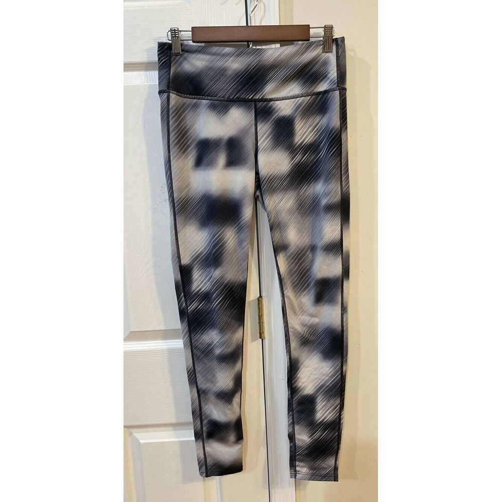 Athleta‎ Women's Leggings Sz M Gray Swirl Design